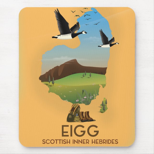 Eigg Scottish Inner Hebrides Map Mouse Mat (Front)