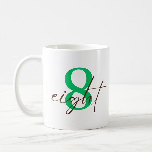 Eight 8 Year Anniversary with Personalization Coffee Mug (Left)