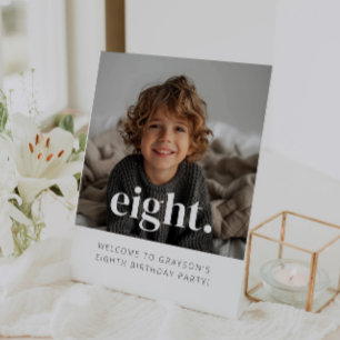 Eight - 8th Birthday Photo Welcome Sign