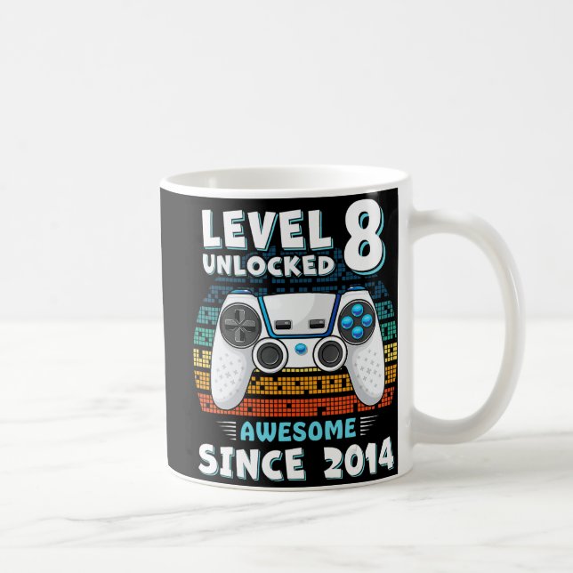 Eight 8yr BDay Son Boy Fun Gamer 8th 8 Years Old B Coffee Mug (Right)