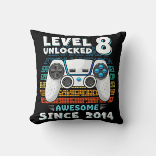 Eight 8yr BDay Son Boy Fun Gamer 8th 8 Years Old B Cushion