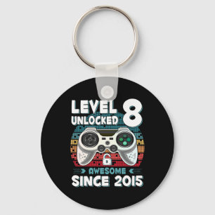 Eight 8yr Bday Son Boy Funny Gamer 8th 8 Year Old Key Ring