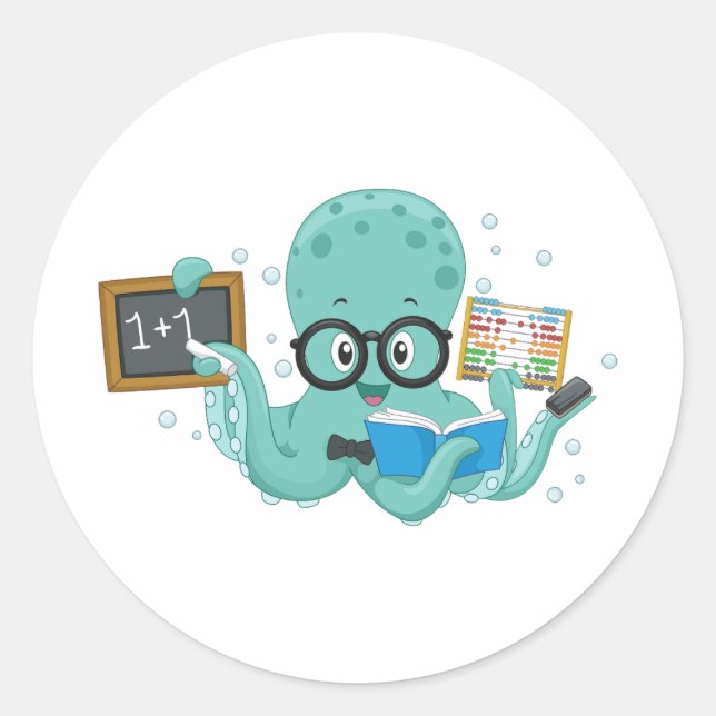 Eight-Arm Wonders: Octo-Stick Collection Classic Round Sticker (Front)