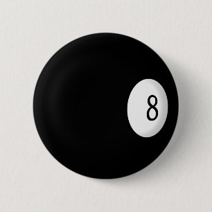 Eight Ball Billiard 6 Cm Round Badge