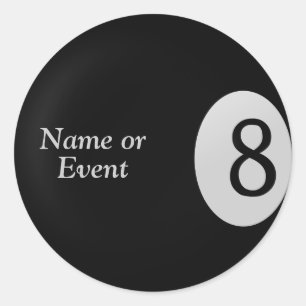 Eight Ball - Billiard Ball Name Stickers