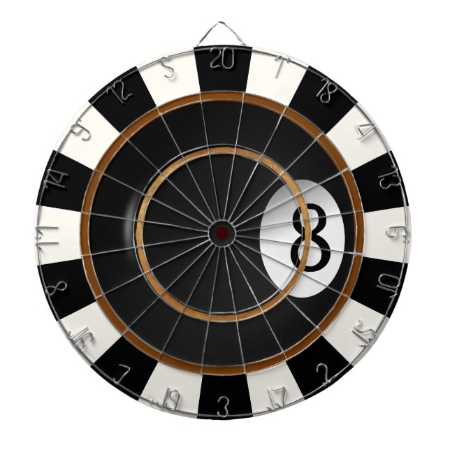 Eight Ball Billiard Custom Game Dart Boards (Front)