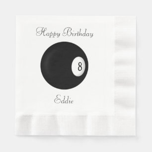 Eight Ball Billiard Theme Custom Napkin