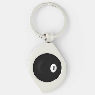 Eight Ball Billiard Theme Key Ring