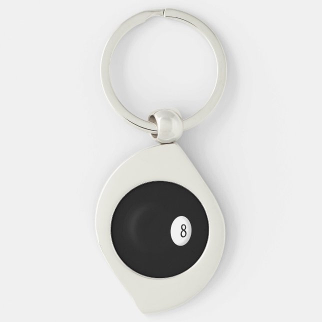 Eight Ball Billiard Theme Key Ring (Front)