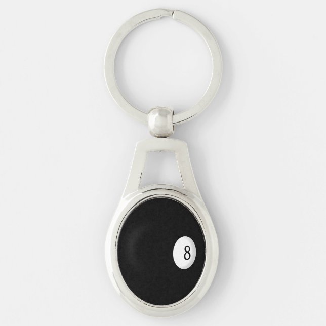Eight Ball Billiard Theme Key Ring (Front)