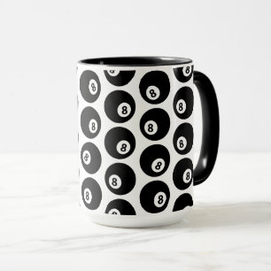 Eight Ball Billiards Pool Pattern CUSTOM COLOR Mug