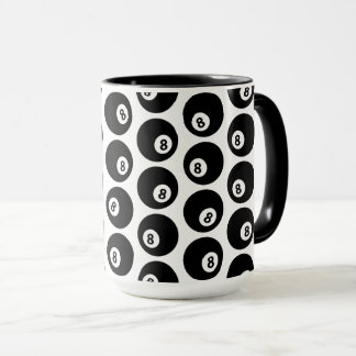 Eight Ball Billiards Pool Pattern CUSTOM COLOR Mug