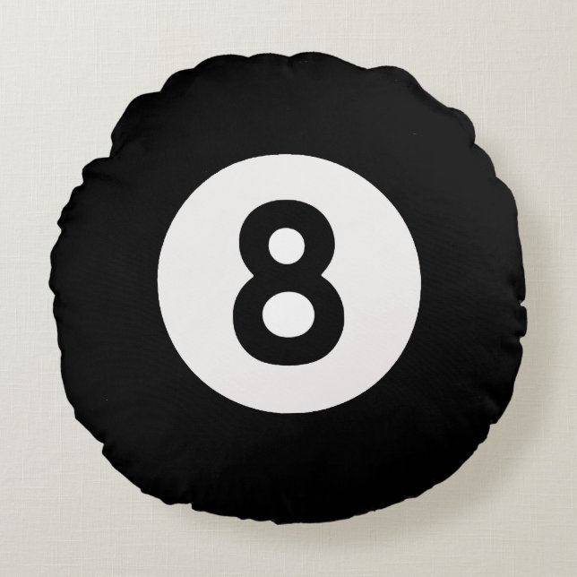 Eight Ball Design Round Pillow (Front)