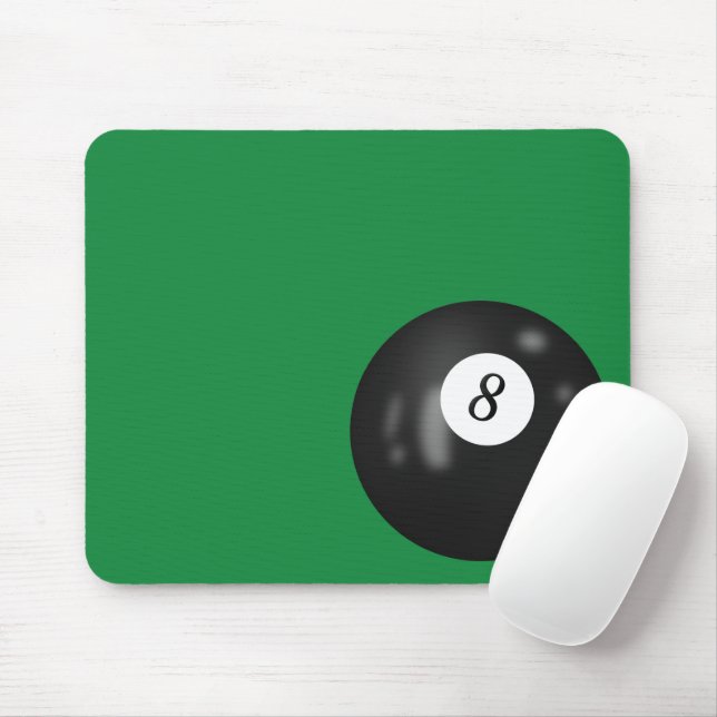 Eight Ball On Green Mouse Mat (With Mouse)