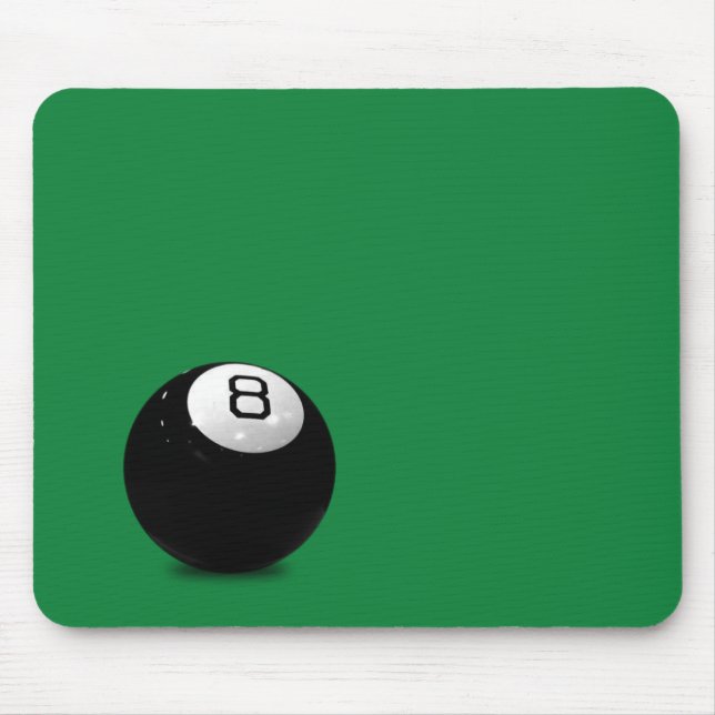 Eight Ball On Green Mouse Mat (Front)