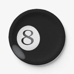 Eight Ball Paper Plates