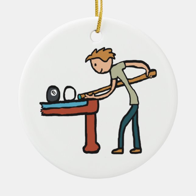 Eight Ball Pool Ceramic Tree Decoration (Front)