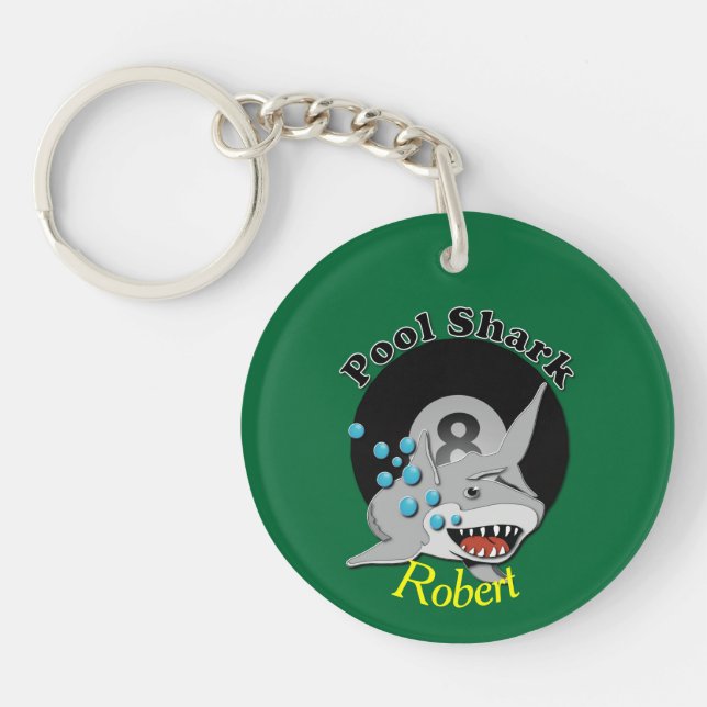 Eight Ball Pool Shark Key Ring (Front)