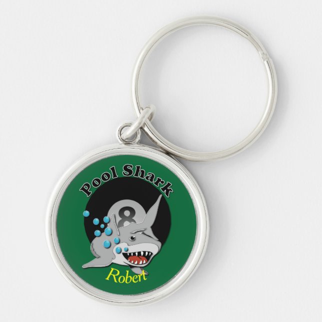 Eight Ball Pool Shark Key Ring (Front)