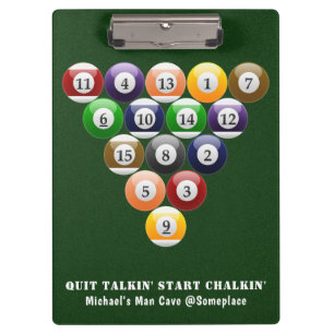 Eight-Ball Rack Billiard Balls 8-Ball Pool Game Clipboard