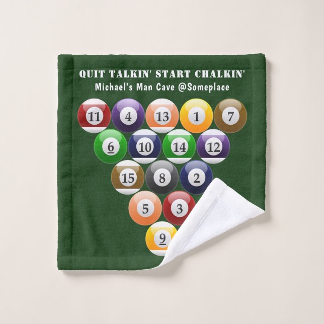 Eight-Ball Rack Billiard Balls 8-Ball Pool Game Wash Cloth (Wash Cloth)