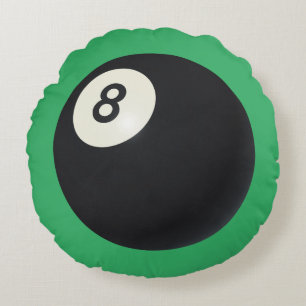 Eight Ball Y2K Snooker 90s Green  Round Cushion