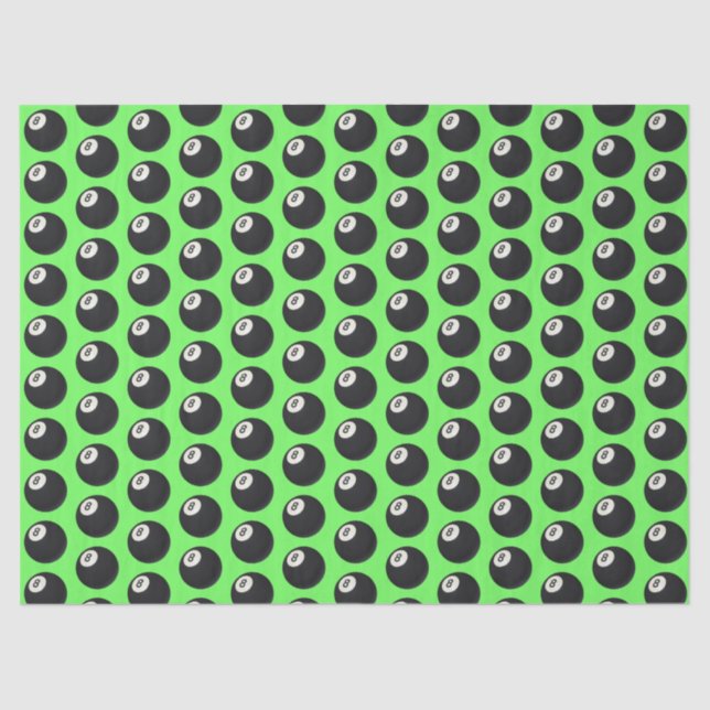 Eight Ball Y2K Snooker 90s neon lime green Tissue Paper (Front)