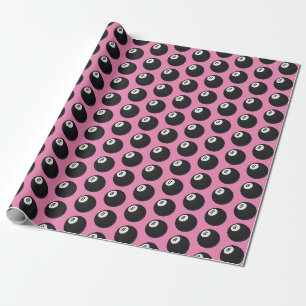 Eight Ball Y2K Snooker 90s Pink Wrapping Paper