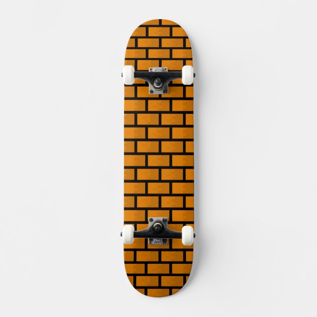 Eight Bit Brick Wall Skateboard (Front)