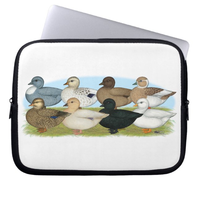 Eight Call Ducks Laptop Sleeve (Front)