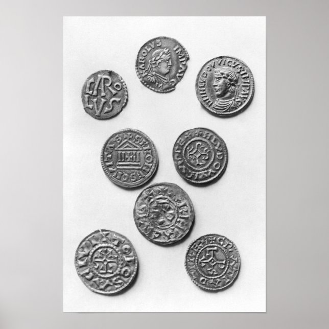 Eight Carolingian coins Poster (Front)
