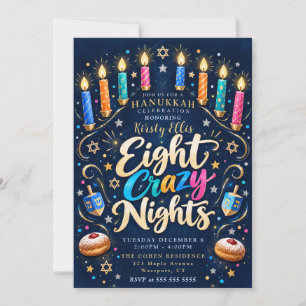 Eight Crazy Nights Hanukkah Invitation