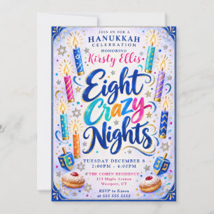 Eight Crazy Nights Hanukkah Invitation