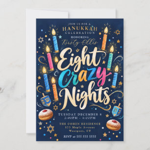 Eight Crazy Nights Hanukkah Invitation