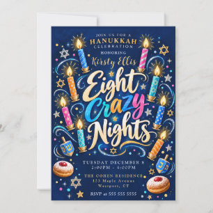 Eight Crazy Nights Hanukkah Invitation
