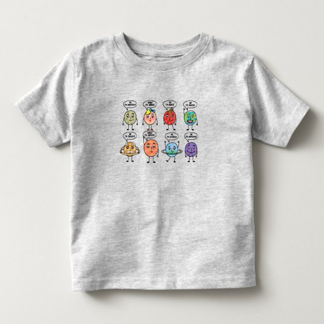 Eight Cute Planets Toddler T-Shirt (Front)