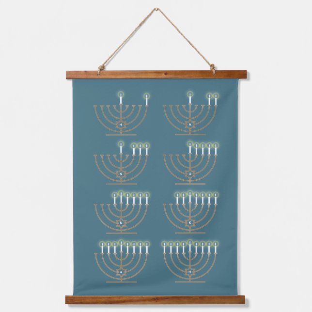 Eight Hanukkah Nights Hanging Tapestry (Front)
