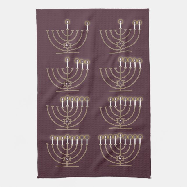 Eight Hanukkah Nights Kitchen Towel (Vertical)