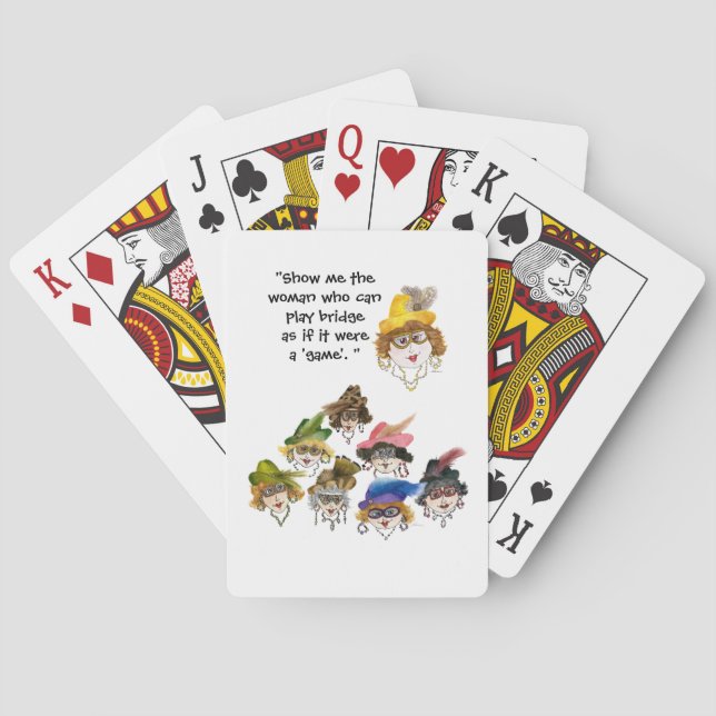 Eight Humourous Bridge Player Ladies Playing Cards (Back)