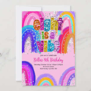 Eight is a Vibe 8th Birthday Invitation
