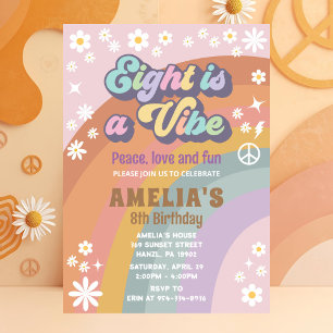 Eight is a vibe birthday invitation