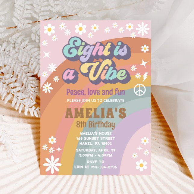 Eight is a vibe birthday invitation (Creator Uploaded)