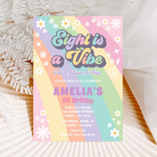 Eight is a vibe birthday invitation