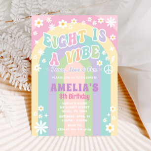 Eight is a vibe birthday invitation