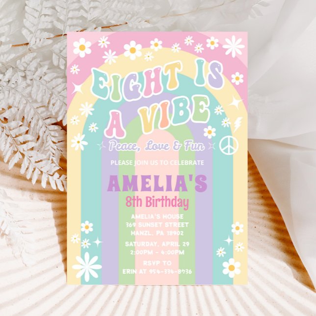 Eight is a vibe birthday invitation (Creator Uploaded)