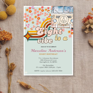 Eight is a Vibe Daisy Van Floral 8th Birthday  Invitation