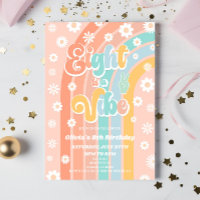 Eight Is A Vibe Rainbow Daisy 8th Birthday Party
