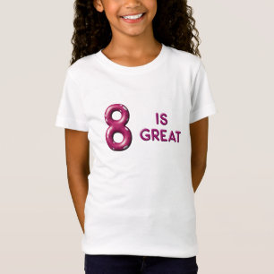 Eight is Great Puffy Balloon Text Birthday T-Shirt
