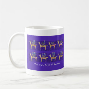 Eight Llamas of Hanukkah mug