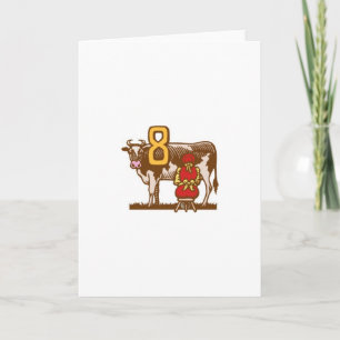 Eight Maids a-Milking Holiday Card